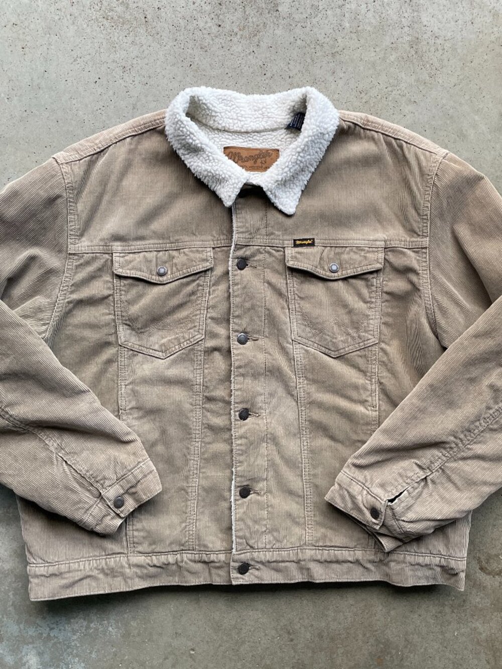 Wrangler Jacket Men's Size XXL Corduroy Sherpa Lined Western Trucker Coat